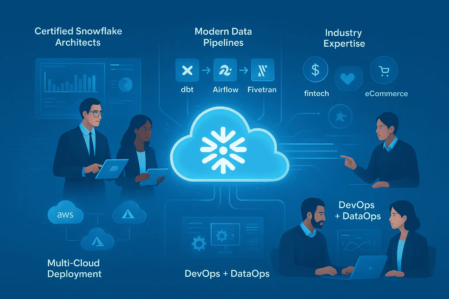 Snowflake data cloud specialists supporting migration and analytics projects